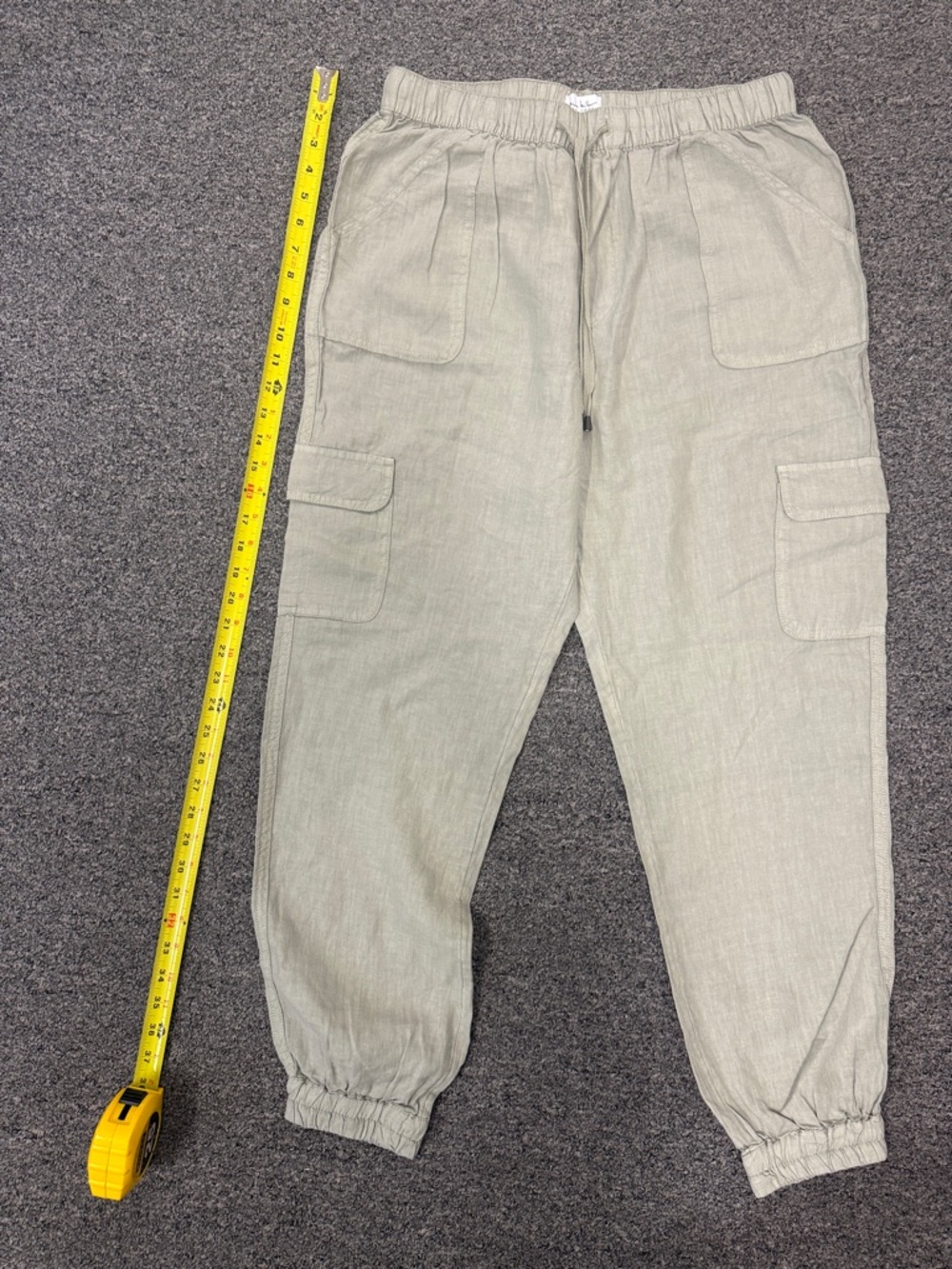 Nicole Miller Light Olive Cargo Ankle Pants